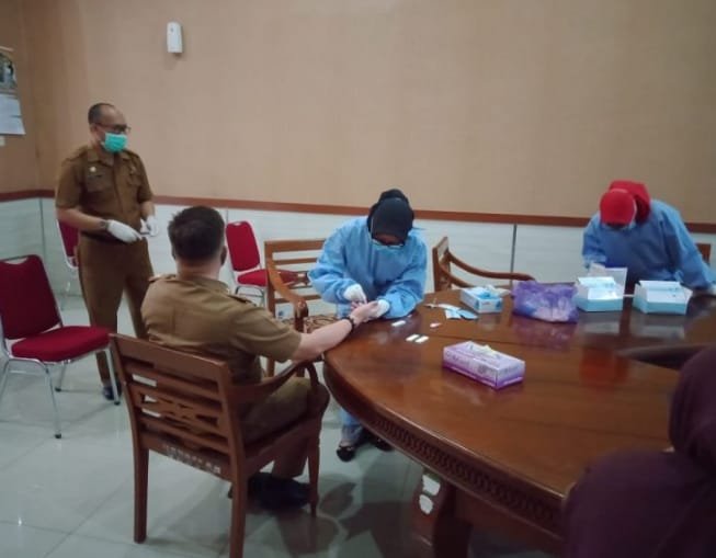Suasana apid test di Ruang Rapat Sekkab Takalar