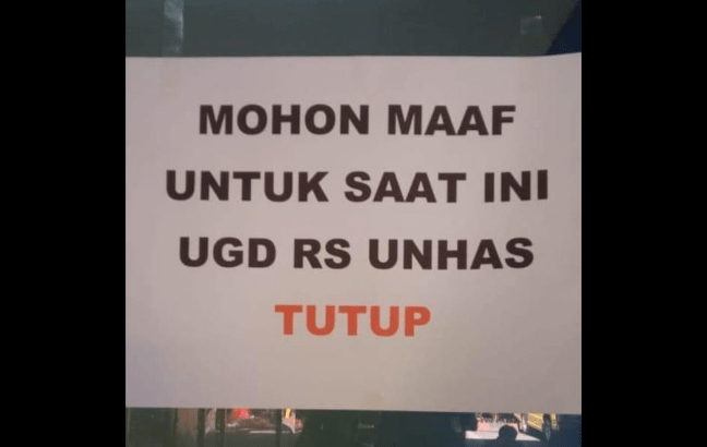 UGD RS Unhas Tutup