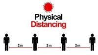Ilustrasi menjaga jarak atau physical distancing.