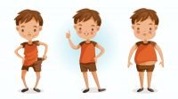 Ilustrasi anak dengan perkembangan stunting.