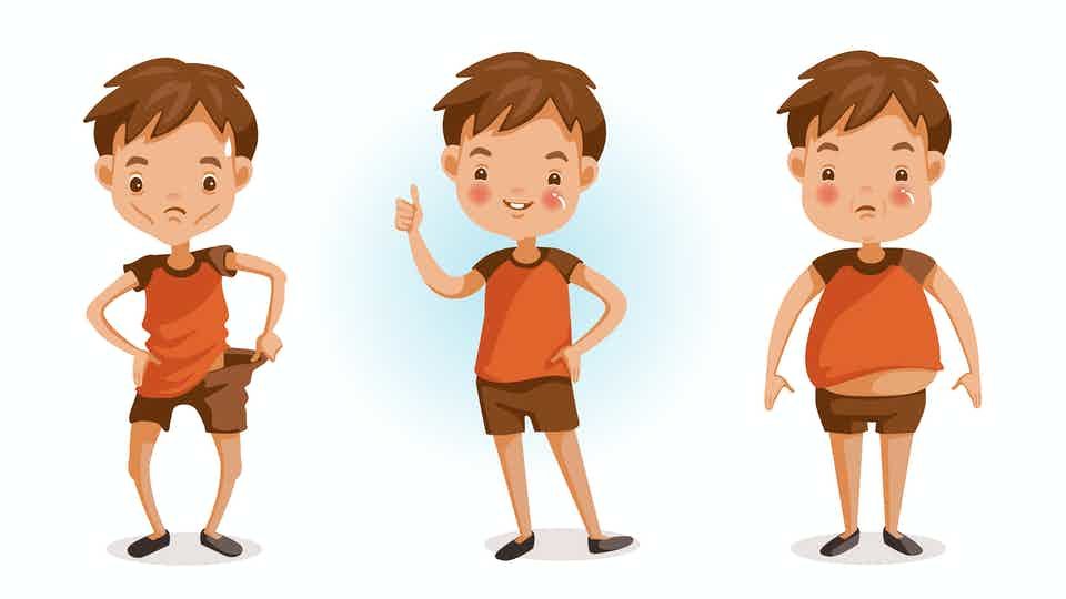 Ilustrasi anak dengan perkembangan stunting.