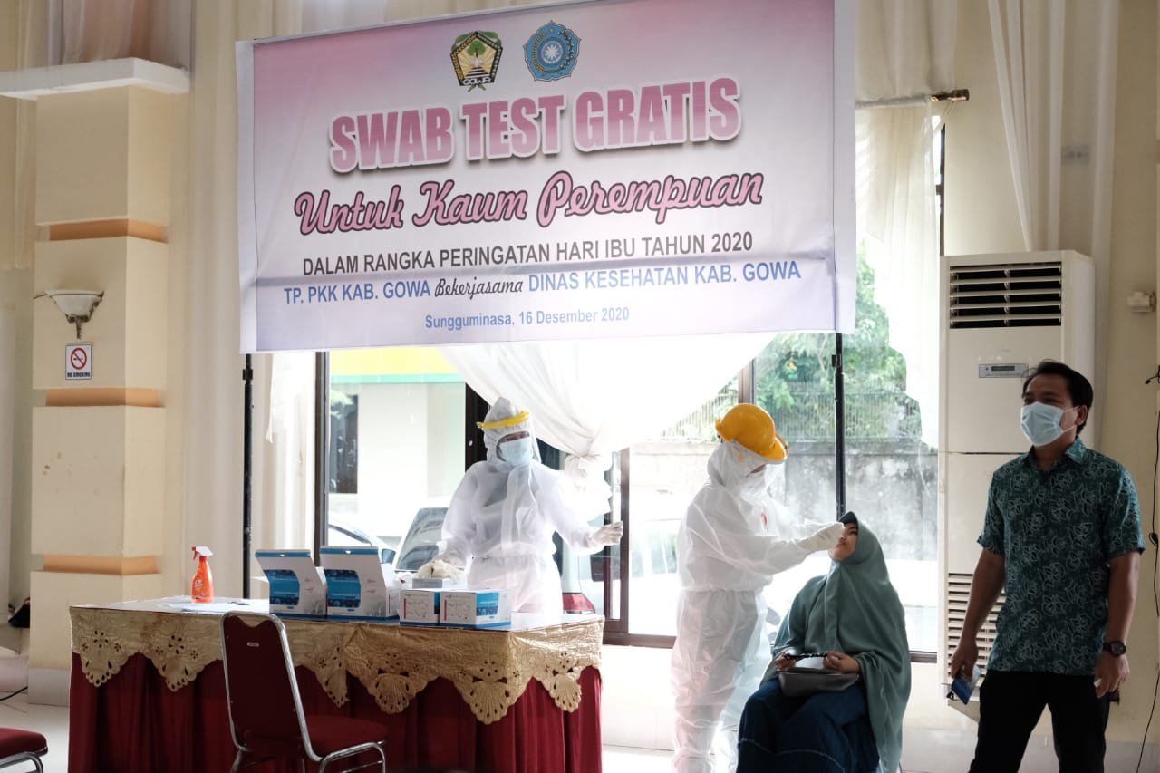Pelaksanaan swab test gratis PKK bersama Dinkes Gowa