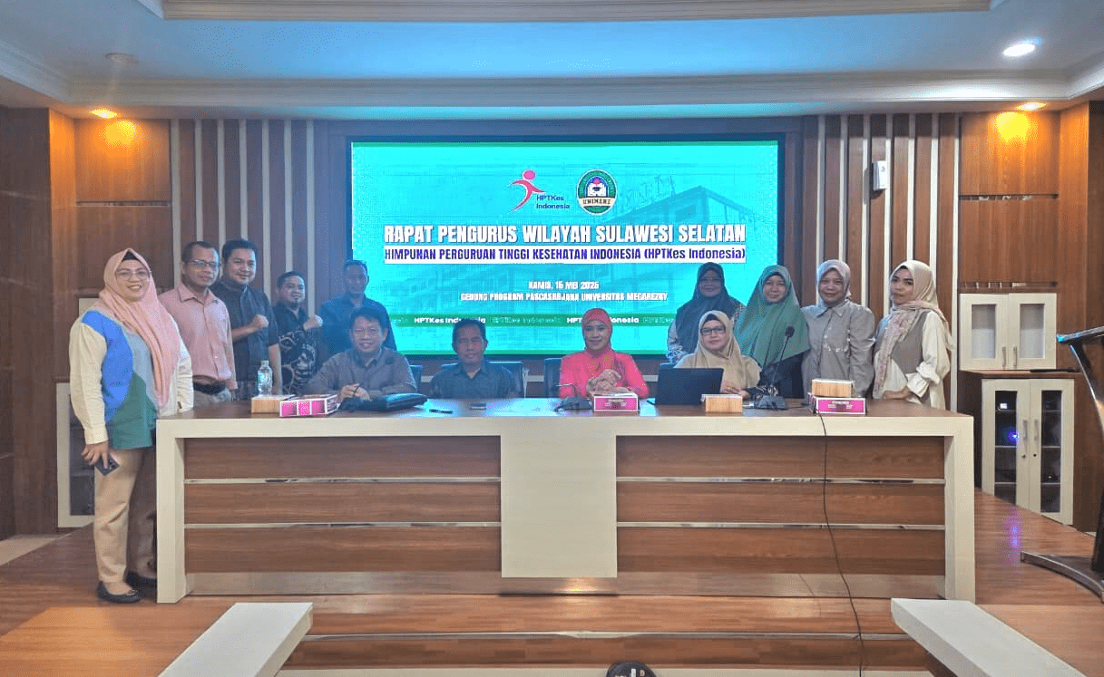Rapat Pengurus Wilayah HPTKes Sulsel di Gedung Pascasarjana Universitas Megarezky (UNIMERZ), Kamis (15/5/2025)